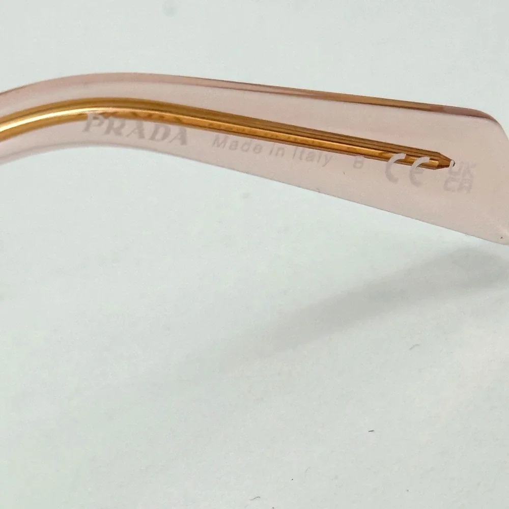 Prada Transparent Peach Pink Acetate Frame Eyeglasses PR AY19 19Q-101